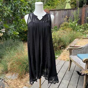 Staring at Stars Black Silk and Lace Dress Sz XS